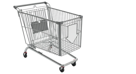 Isolated Shopping Cart Trolley Consumerism Commerce