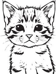 Cute kitten. Hand drawn vector illustration