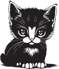 Cute kitten. Hand drawn vector illustration