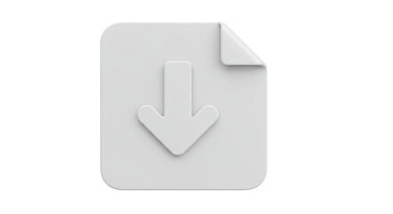 Isolated Document File with Arrow Download Transfer