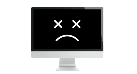 Isolated Computer Screen Displaying Error Message