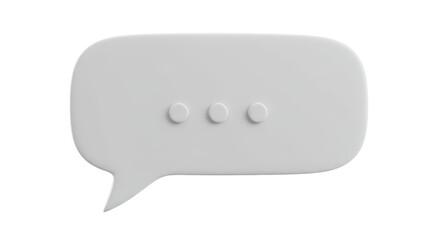 Isolated White Speech Bubble with Three Dots