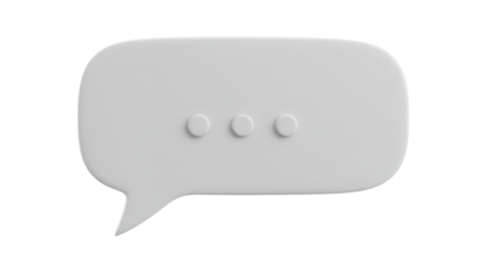 Isolated White Speech Bubble with Three Dots