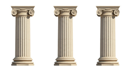 Isolated Three Ancient Stone Columns