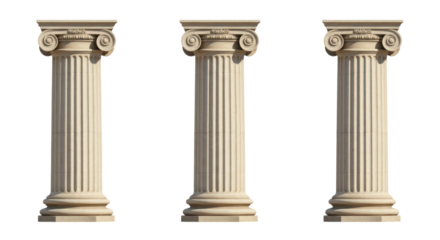 Isolated Three Ancient Stone Columns