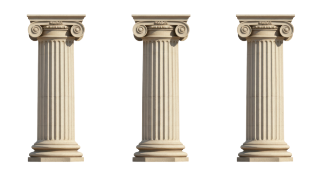 Isolated Three Ancient Stone Columns