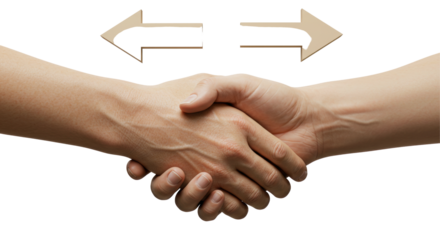 Isolated Handshake with Exchange Arrows Overhead