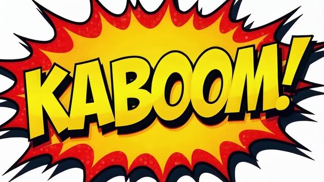 KABOOM speech explosion pop art bubble exclamation cloud isolated on a white background