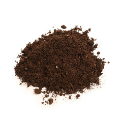 Pile of fresh soil isolated on white