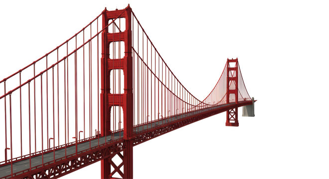 Isolated Detailed Golden Gate Bridge San Francisco Landmark - Powered by Adobe