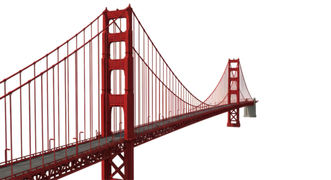Isolated Detailed Golden Gate Bridge San Francisco Landmark