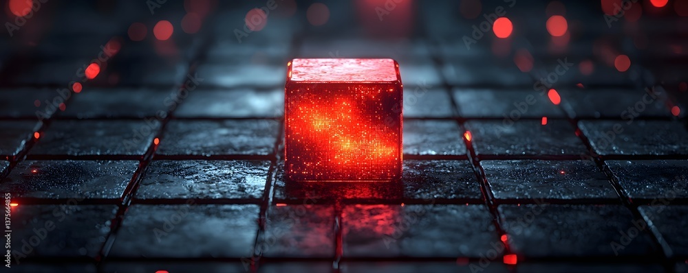 Poster blockchain transaction monitoring with suspicious activity highlighted in red