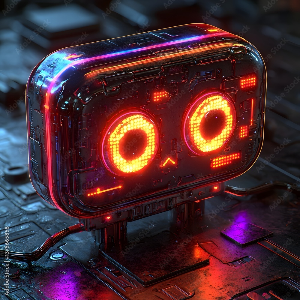 Poster glowing mood indicator for an chatbot interface