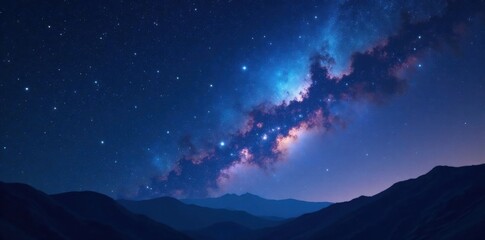 Fototapeta premium Celestial night sky with stars and galaxy background , stars, celestial, universe