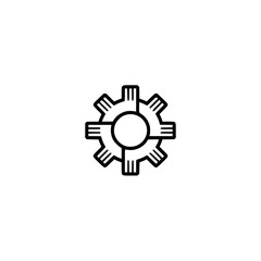 Gear Icon - Modern Line Art Illustration on White Background
