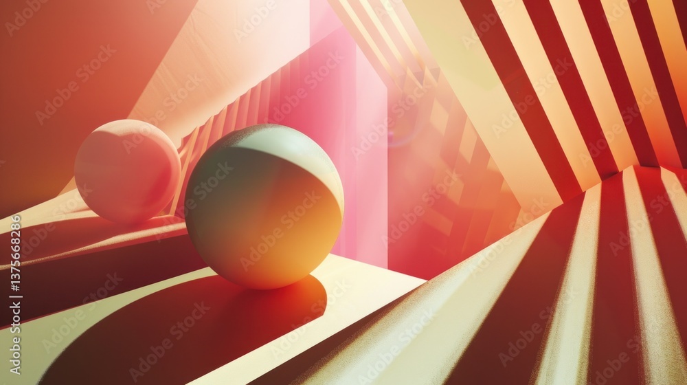 Aufkleber a 3d abstract design with geometric shapes and shadows.
