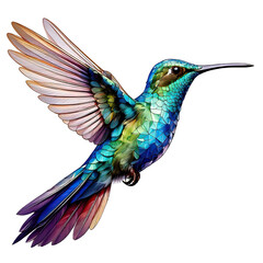 Fototapeta premium hummingbird in flight isolated on transparent background 