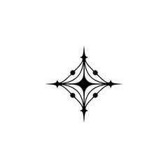 Fototapeta premium Minimalist Geometric Star Burst Ornament, Decorative Vector Element