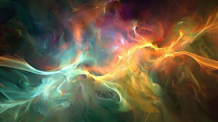 Obraz premium An abstract design with soft, flowing waves in vibrant colors.