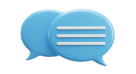 Isolated Blue Speech Bubbles for Communication and Dialogue