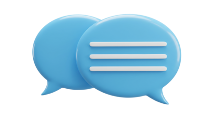 Isolated Blue Speech Bubbles for Communication and Dialogue