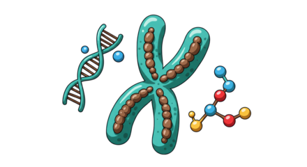 Isolated Chromosome Structure with DNA and Molecules