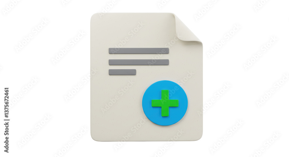 Poster isolated document file icon with plus sign