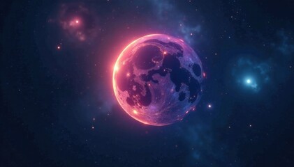 Obraz premium ethereal celestial body suspended in darkness, misty, cosmos, cosmic