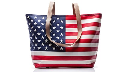 Fototapeta premium USA flag illustration with stars and stripes isolated on white background