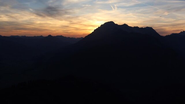 Time lapse of mountain panorama Steinernes Meer at sunset, Peter Wiechenthaler hut, Tyrol, Austria, 4K
