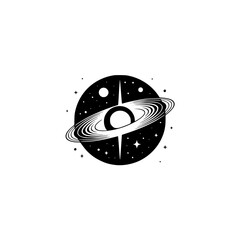 Minimalist Black Hole Logo Design - Celestial Icon, Universe Symbol