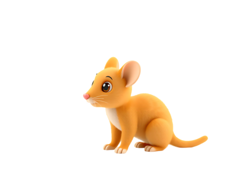 Cute cartoon mouse looking to the side