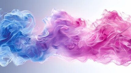 Obraz premium Abstract Swirling Blue and Pink Dye Clouds Fluid Ink Art Color Splash Gradient Background