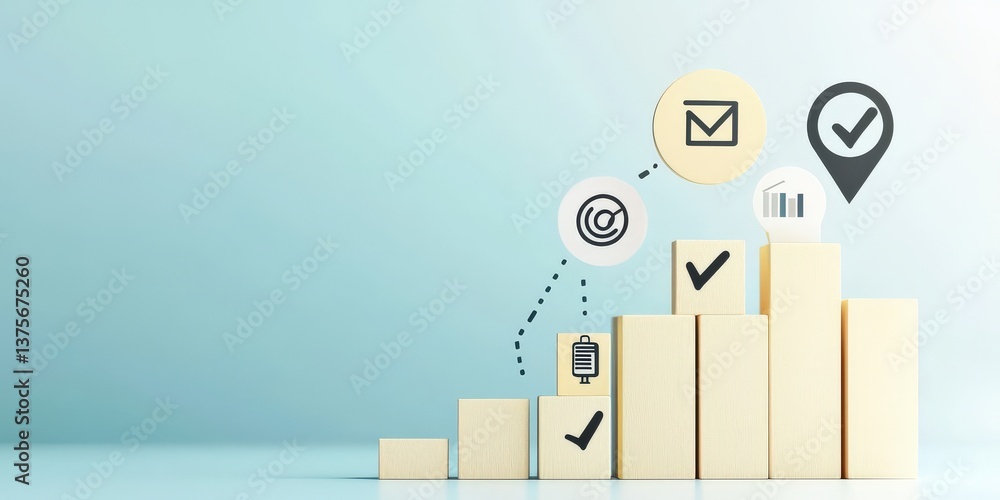 Poster productivity tools collaboration minimalist concept. graphical representation of growth metrics with