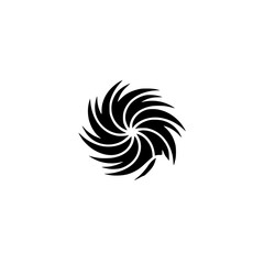 Black Swirl Logo on Light Gray, Modern Abstract Design