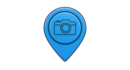 Isolated Map Pin Icon Camera Photography Location