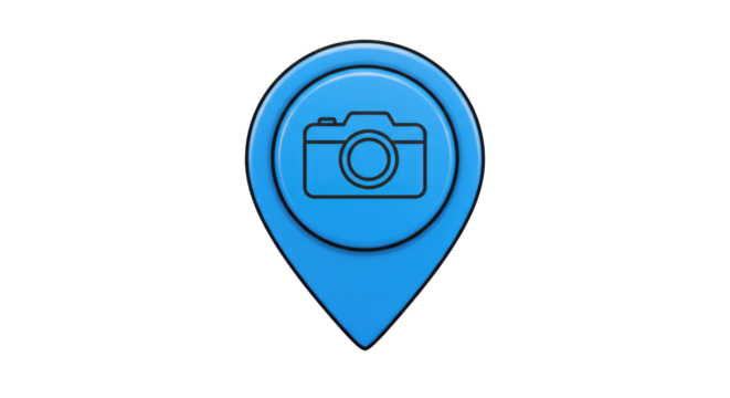 Isolated Map Pin Icon Camera Photography Location