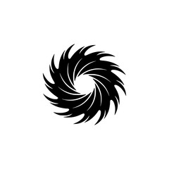 Obraz premium Black Abstract Swirl Icon on White Background