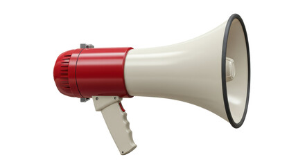 Isolated Red and White Megaphone for Announcements