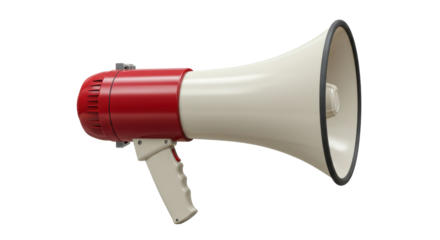 Isolated Red and White Megaphone for Announcements