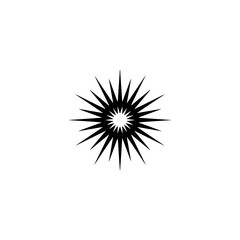 Obraz premium Minimalist Black Starburst Graphic on Gradient Background