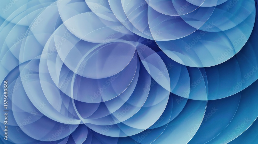 Aufkleber a series of overlapping abstract circles in different shades of blue.