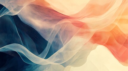 Fototapeta premium A digital illustration featuring abstract sound waves, with flowing lines and a gradient color palette that symbolizes music and sound movement