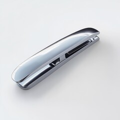 Sleek Silver Stapler on White Background: A Modern Office Tool