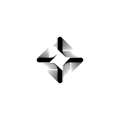 Geometric Abstract Star Logo on White Background