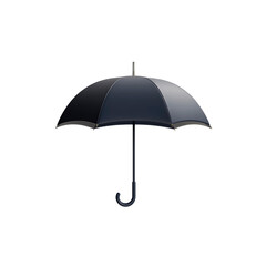 Elegant Black and Dark Grey Umbrella Isolated on 