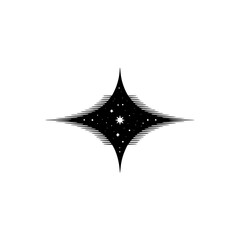 Fototapeta premium Geometric Starry Night Logo, Minimalist Space Design