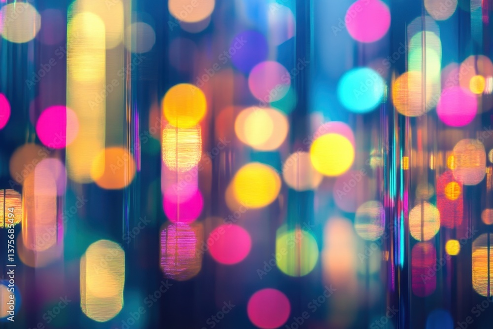 Poster bright and colorful bokeh lights create a vibrant abstract background at night
