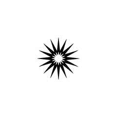 Fototapeta premium Minimalist Black Starburst Icon on White Background