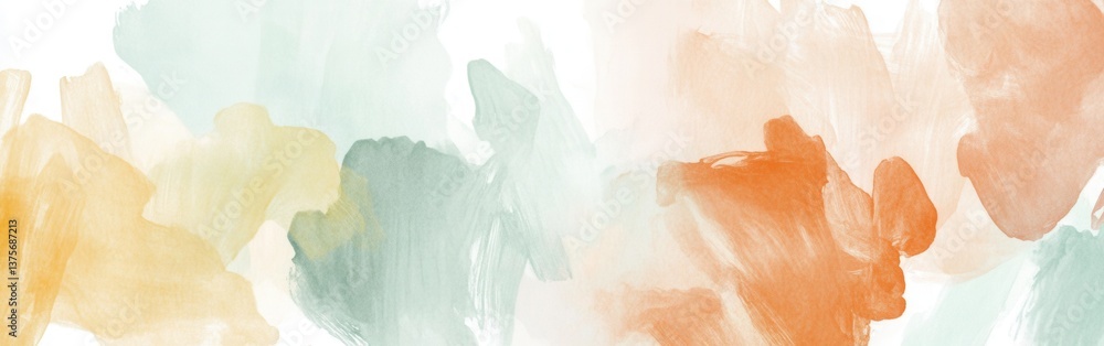 Poster Soft pastel pencil strokes create an abstract background with delicate textures and a muted color palette on a white backdrop